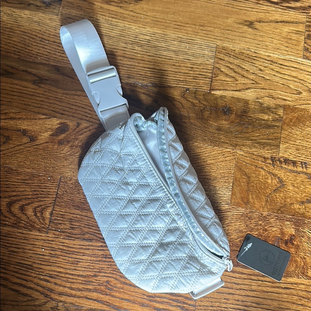 Quilted Gray Belt Bag